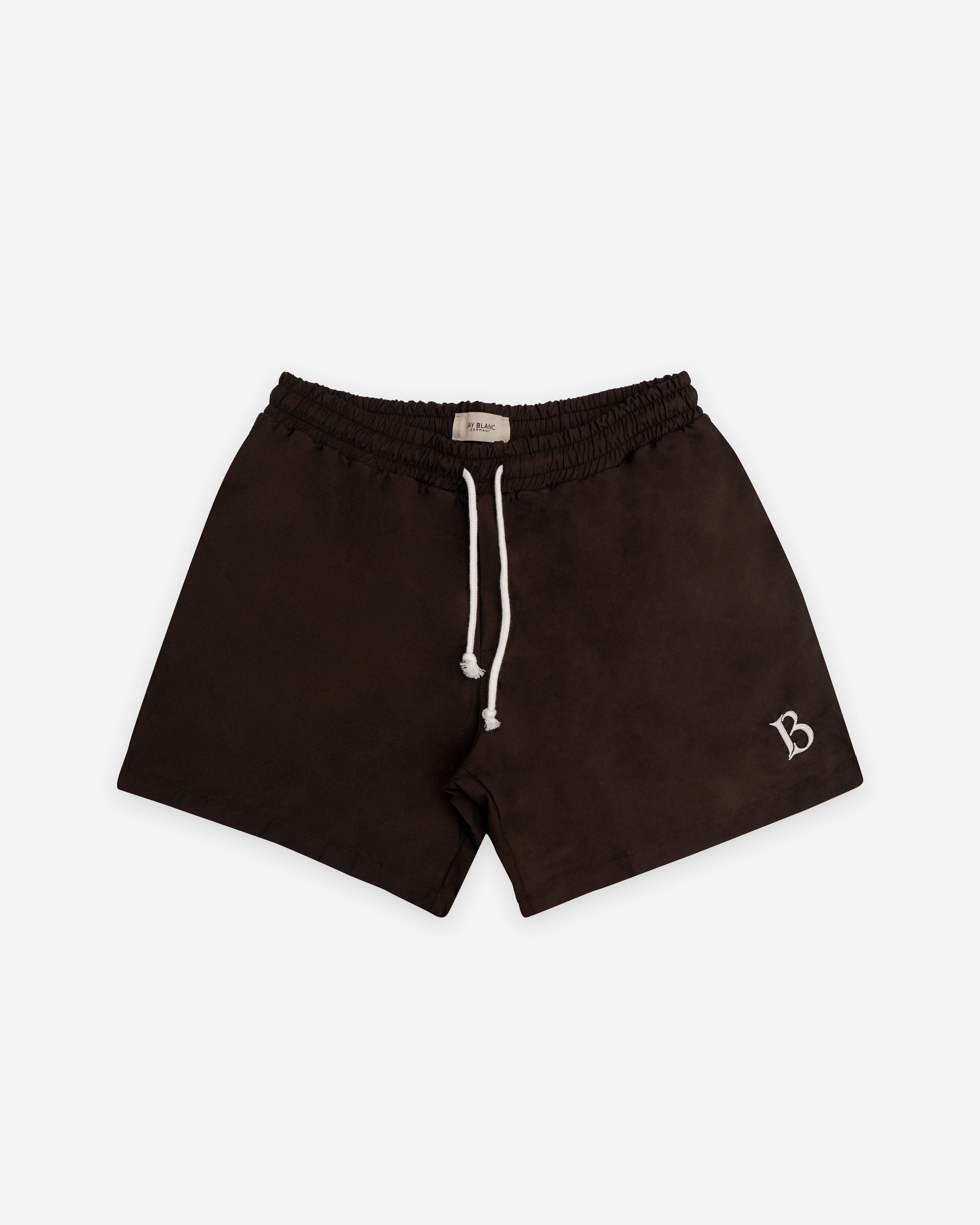 Brand Swim Shorts – Brown