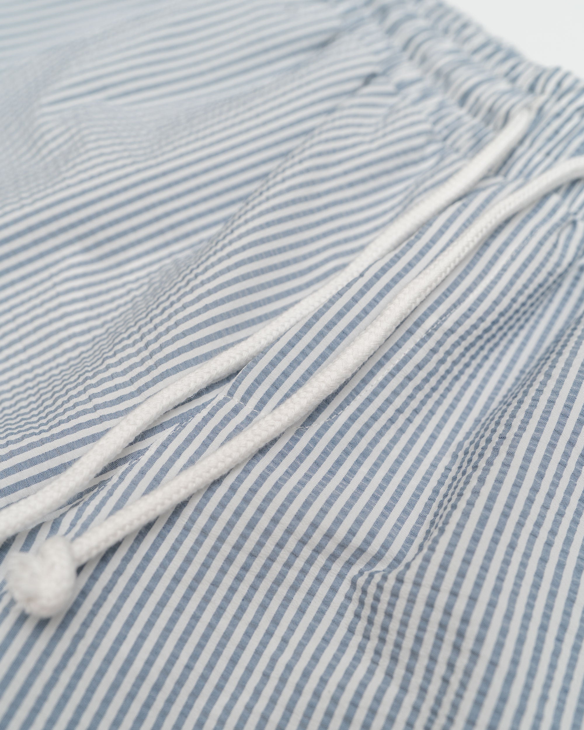 Brand Swim Shorts – Blue & White