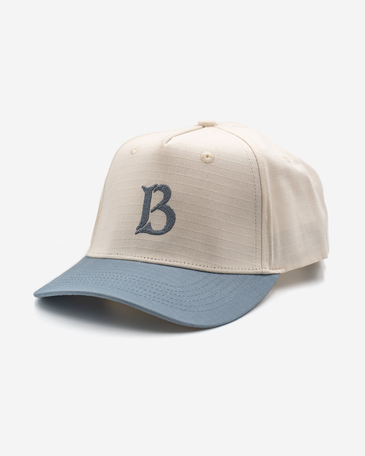 Cream-Blue-Jay-Blanc-Structured-Brand-Hat