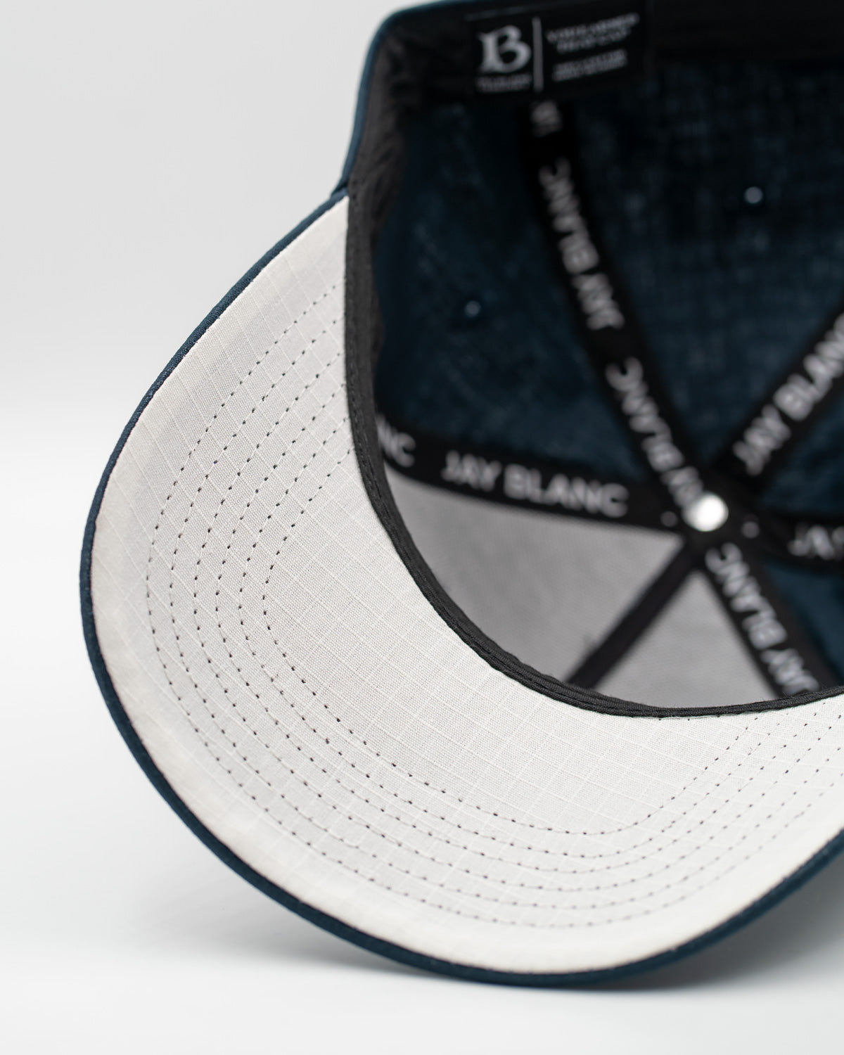 Navy Blue Cap Jay Blanc Structured Brand Hat white brim