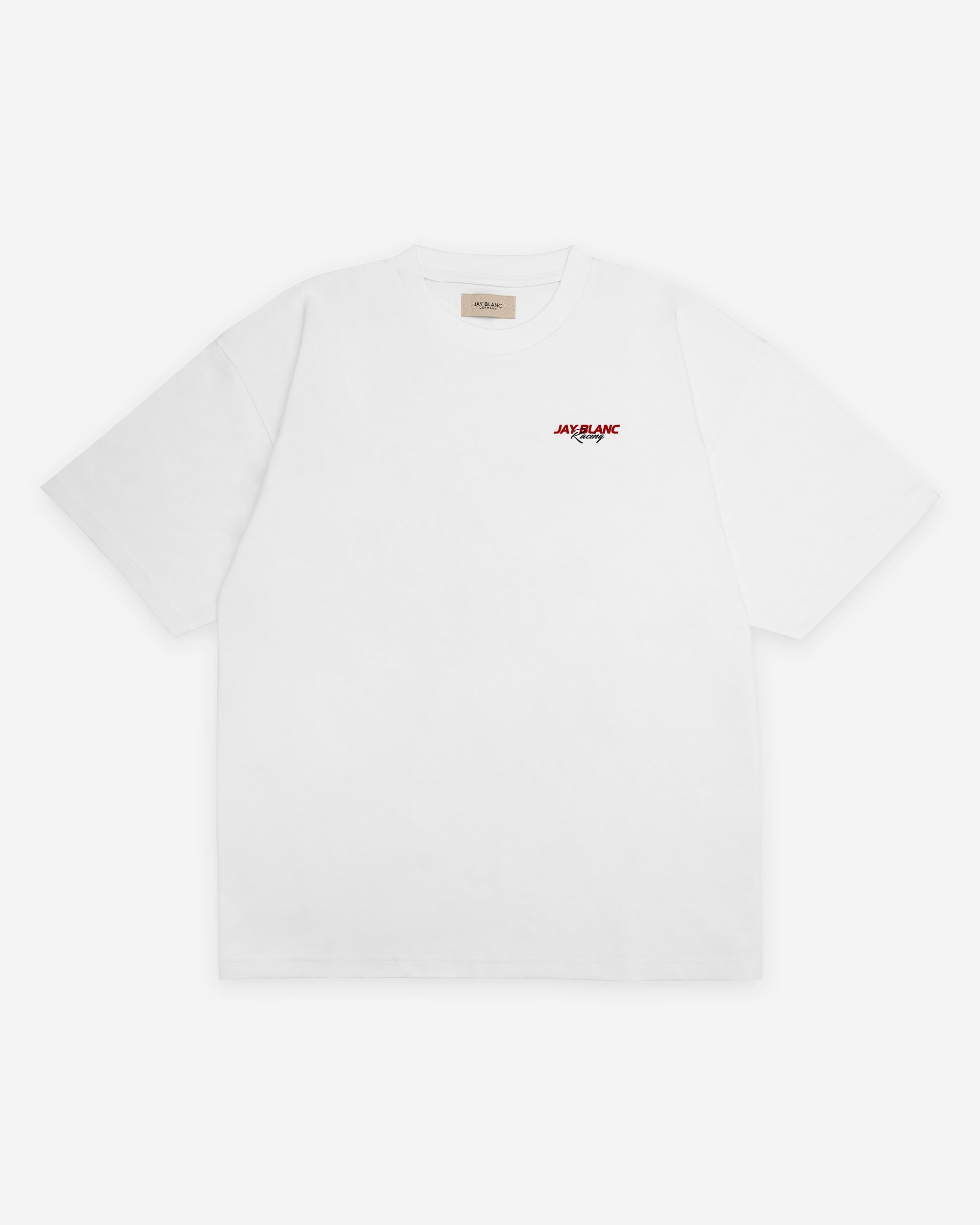 T-Shirt with a backprint of a Formula 1 Car seen from above while having a pit stop made by Jay Blanc
