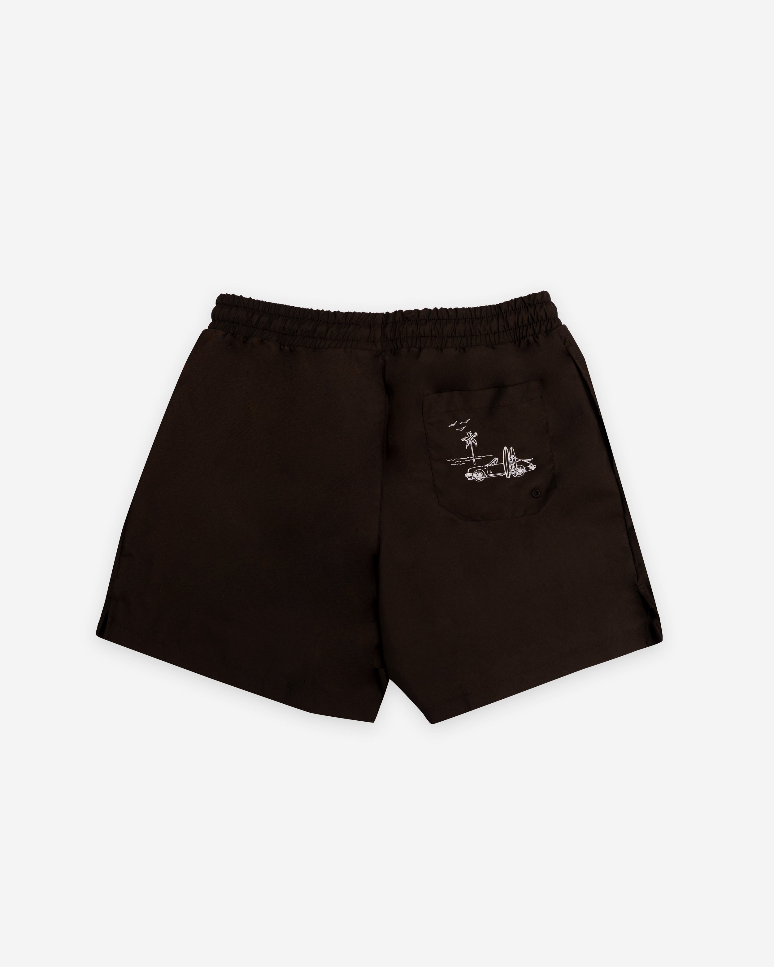 Brand Swim Shorts – Brown