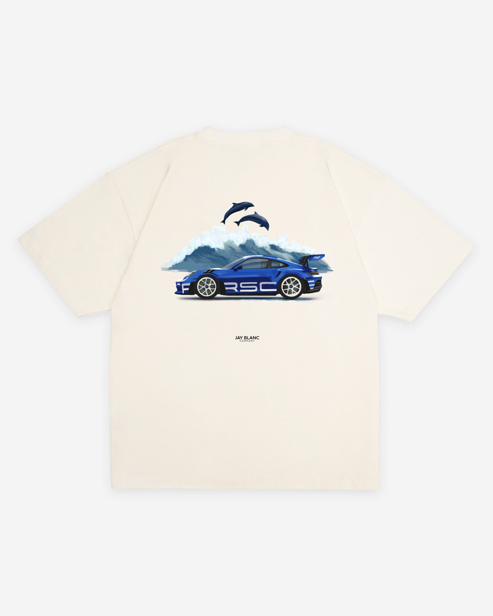 Porsche-GT3-RS-Sonderwunsch-Jay-Blanc-T-Shirt-Nagaro-Blue-Dolphin-Back-Print