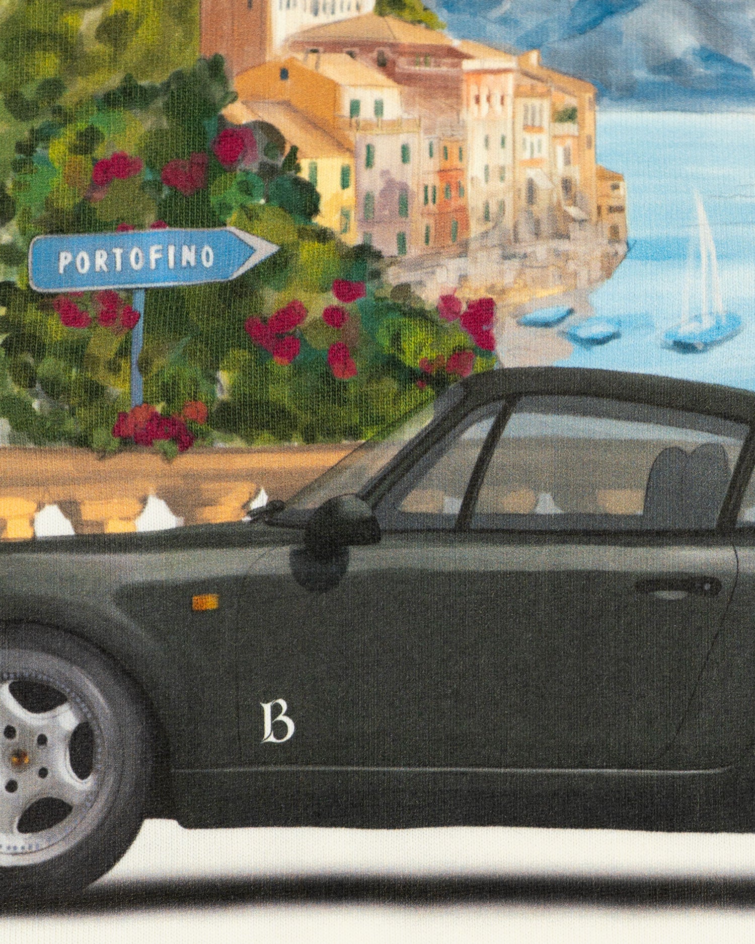 Portofino-Porsche-T-Shirt-Jay-Blanc-Back-Print-Detail