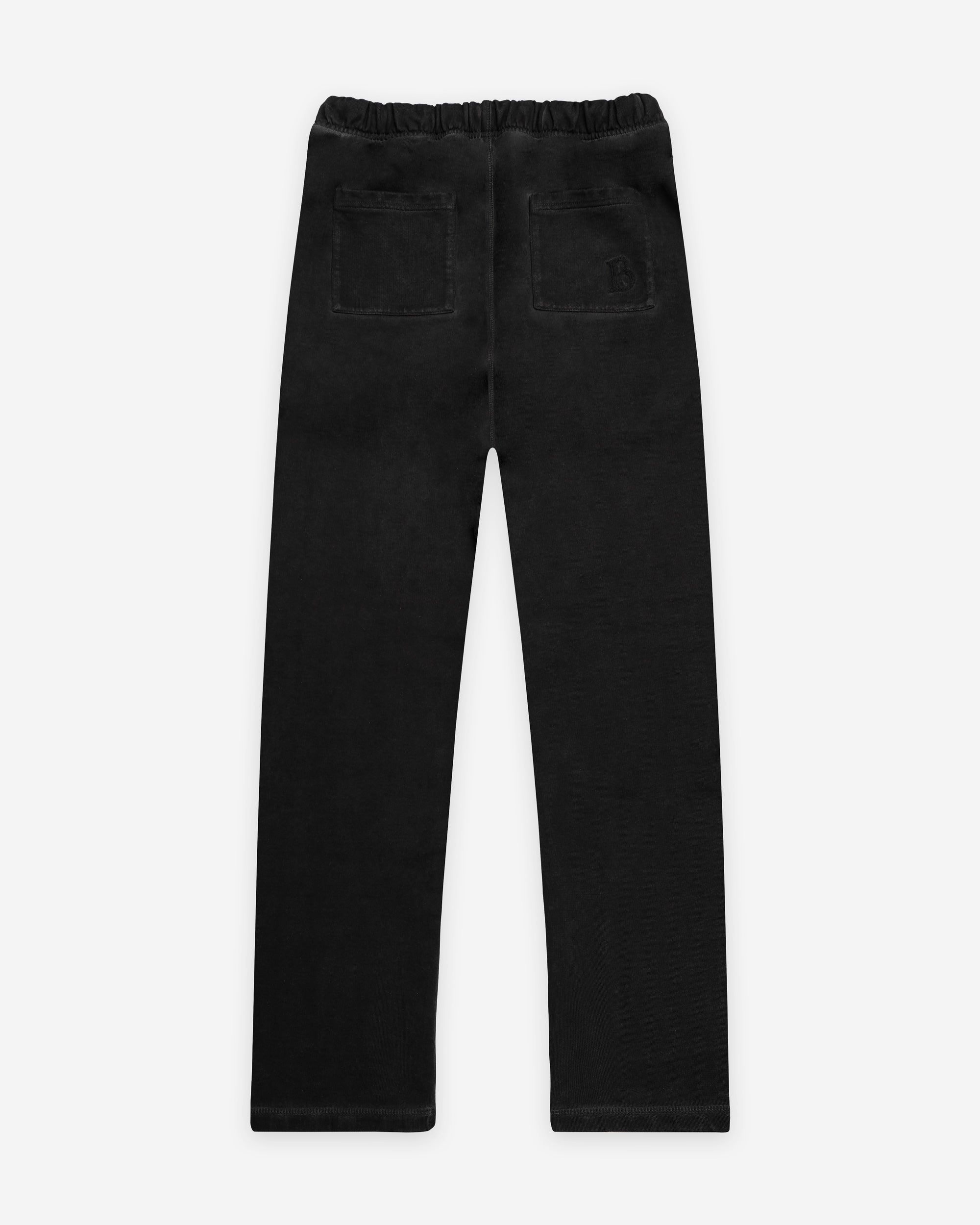Vintage-Stained-Black-Brand-Sweatpants-Jay-Blanc-straight-cut-Back