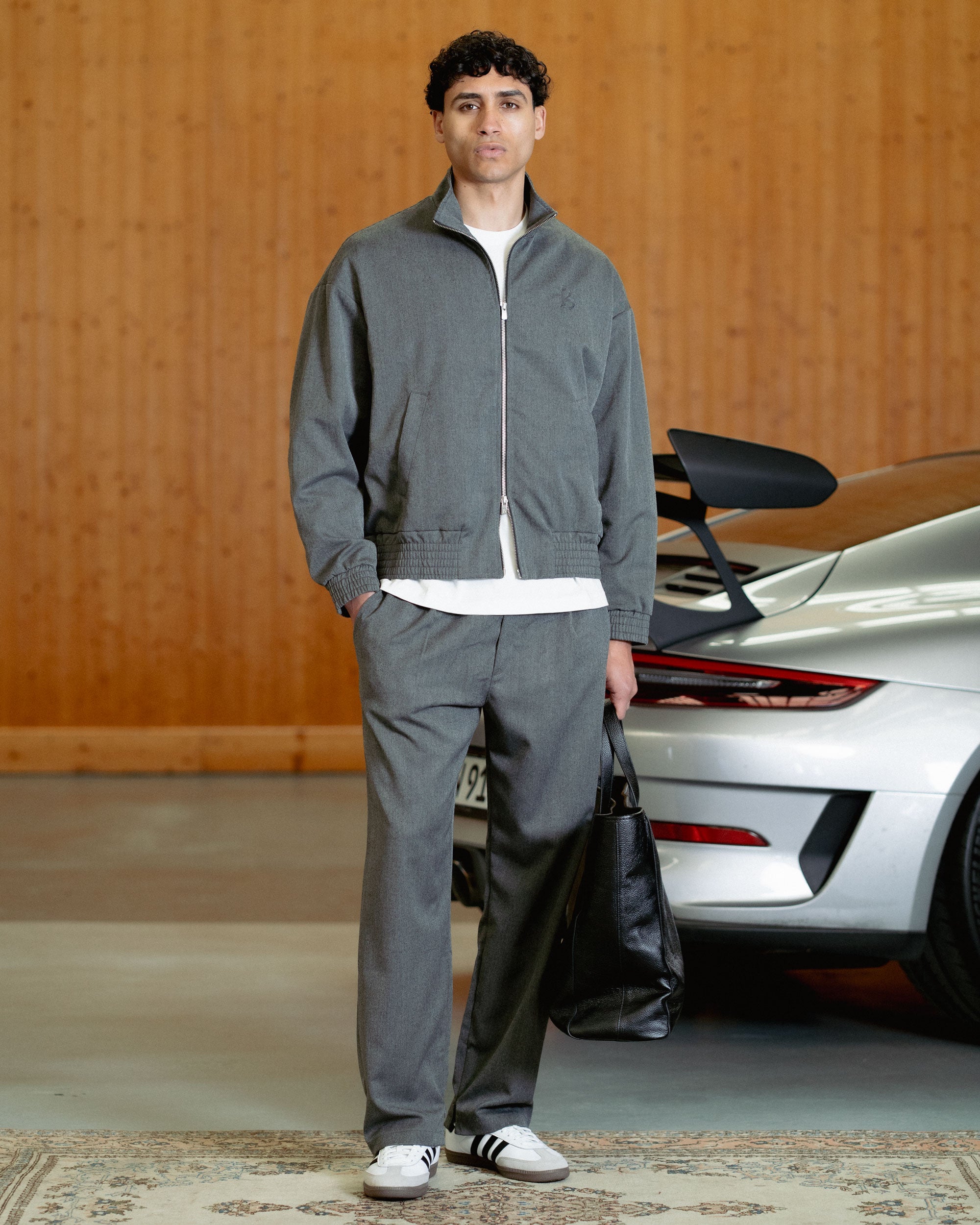 Brand Herringbone Track Jacket