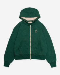 Forest Green Zip Hoodie with waffle knit hood Jay Blanc